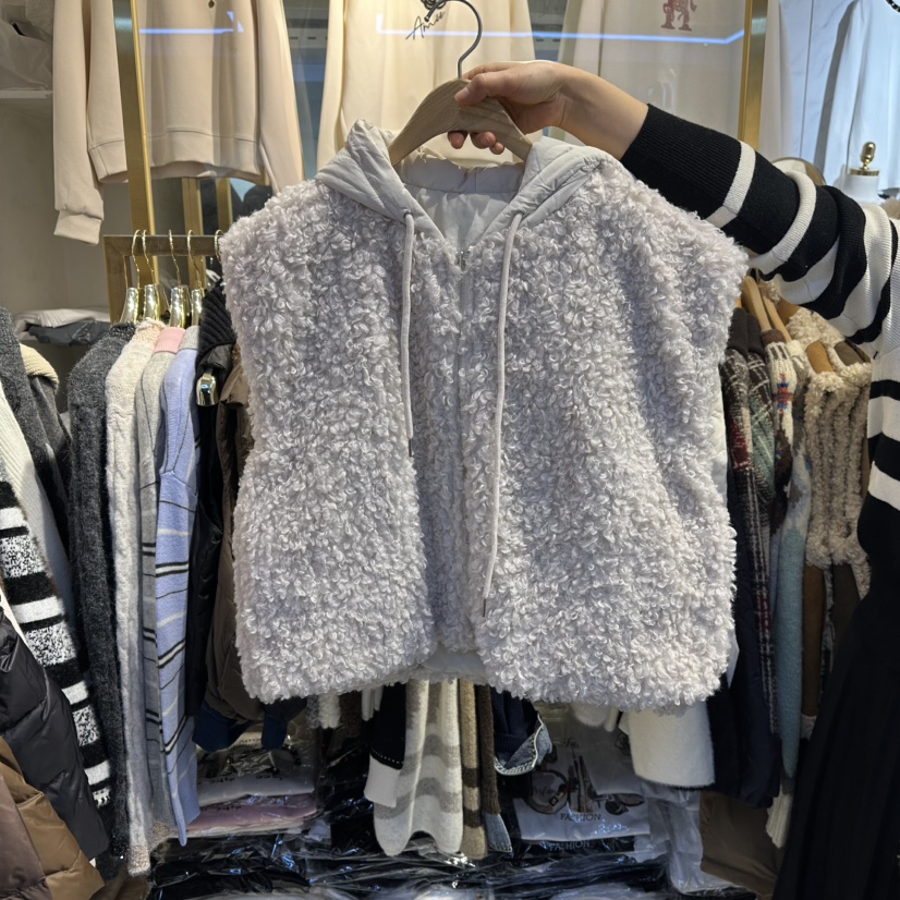 COCO HOLIC東大門㊣直郵女士新款推薦熱賣馬甲里外穿雙面連帽COCO HOLIC馬甲圖色1