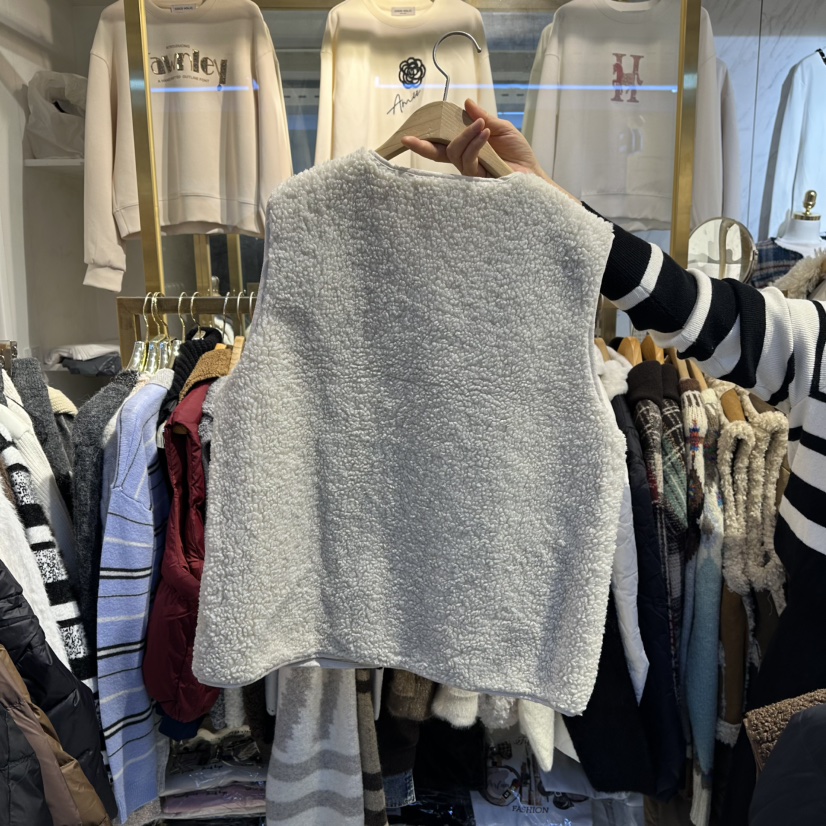 COCO HOLIC東大門㊣代購女士新品人氣休閑時尚馬甲抓絨拉鏈COCO HOLIC馬甲