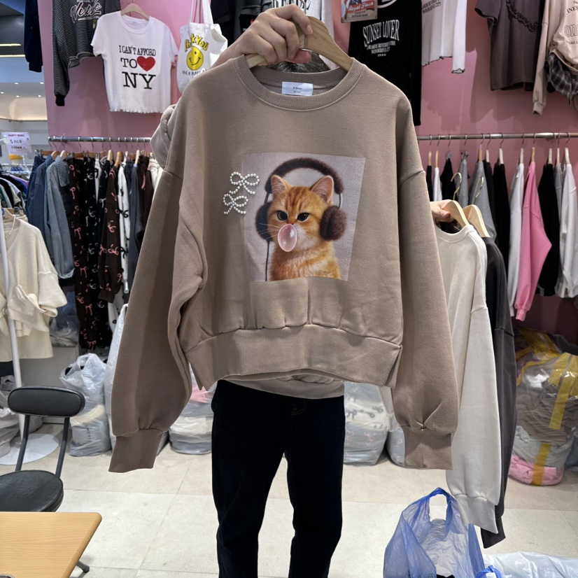 K STORY東大門㊣實拍女裝新款25秋冬職業推薦人氣衛衣加絨K STORY衛衣圖色3