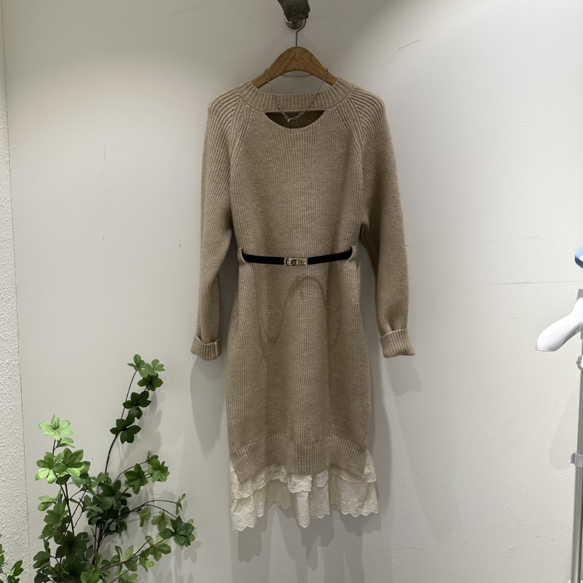 BELITA東大門㊣實拍女裝新品25秋冬職業人氣時尚連衣裙含腰帶BELITA連衣裙圖色1