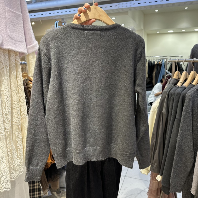 BELITA韓國代購㊣女士新品休閑推薦熱賣25秋冬針織衫荷葉邊BELITA針織衫