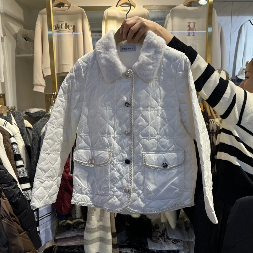 COCO HOLIC東大門㊣代購女裝新款25秋冬休閑熱賣真品夾克絎縫COCO HOLIC夾克圖色1