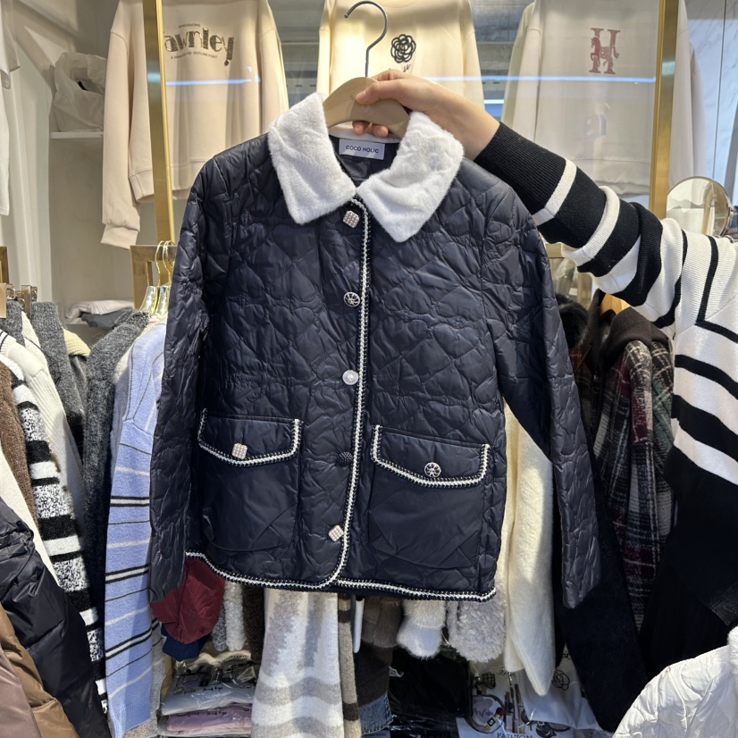 COCO HOLIC東大門㊣代購女裝新款25秋冬休閑熱賣真品夾克絎縫COCO HOLIC夾克圖色2