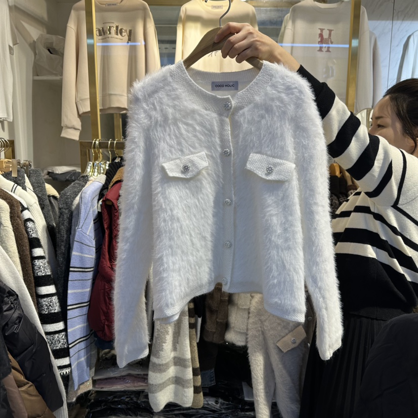 COCO HOLIC韓國直郵㊣女士新品25秋冬職業真品休閑針織衫開衫COCO HOLIC針織衫圖色1