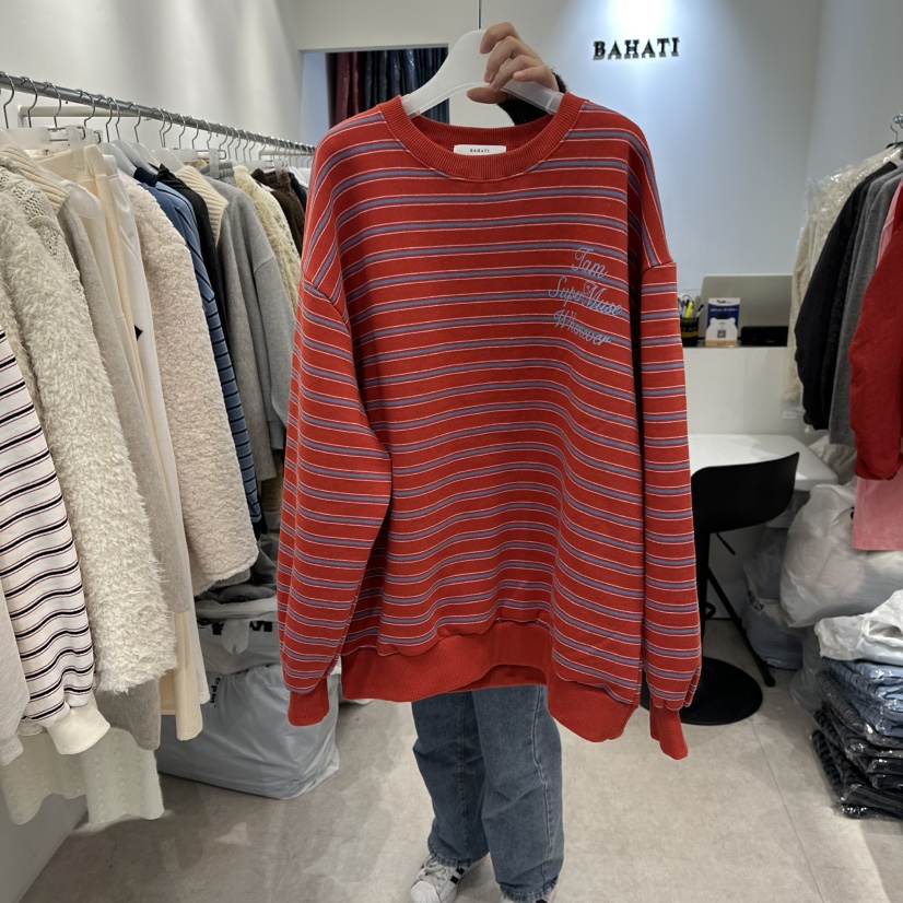 BAHATI韓國直郵㊣女裝新品時尚休閑真品熱賣25秋冬衛衣加絨BAHATI衛衣圖色2