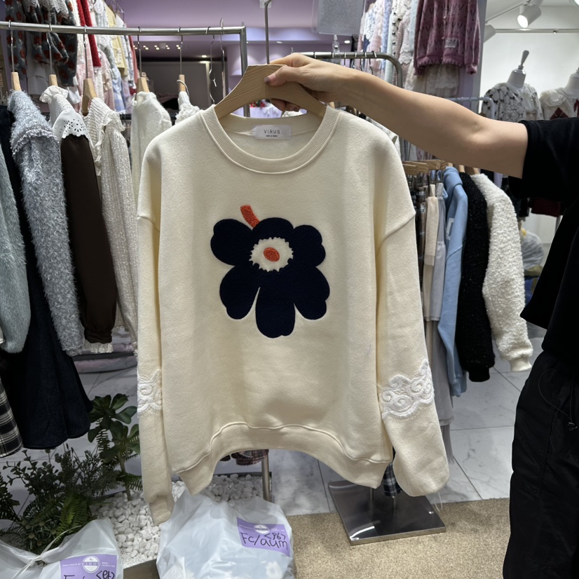 VIRUS韓國直郵㊣女裝新品職業時尚真品休閑人氣推薦衛衣加絨VIRUS衛衣圖色2