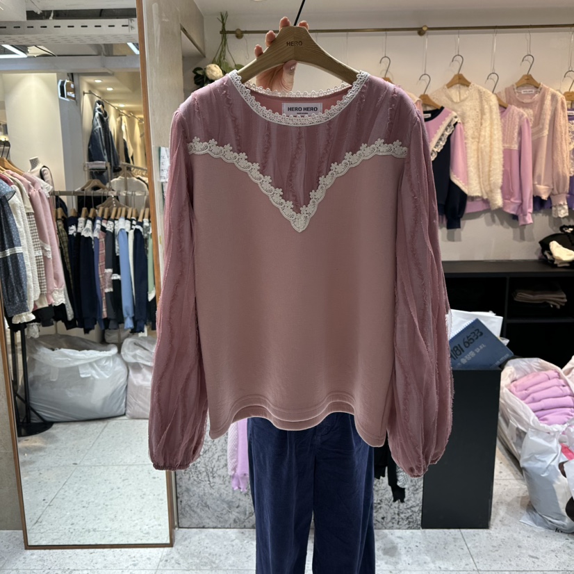 HERO韓國代購㊣女裝新款時尚職業休閑人氣推薦真品熱賣長袖T恤HERO長袖T恤圖色2