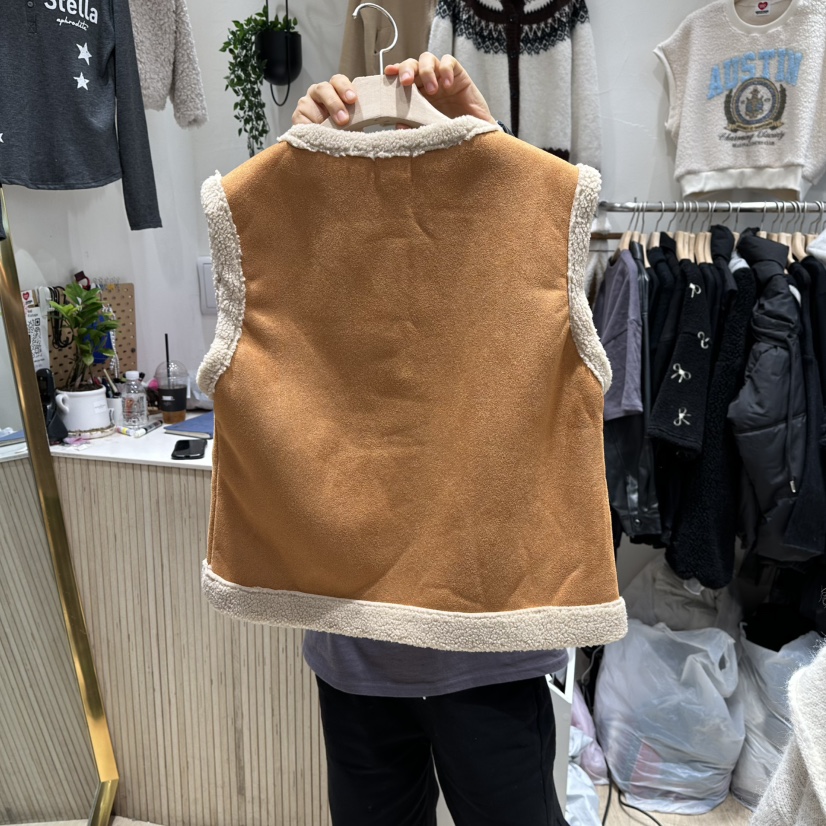 UNDERSTAR_VINTAGE韓國代購㊣女士新品時尚休閑真品馬甲羊毛UNDERSTAR_VINTAGE馬甲