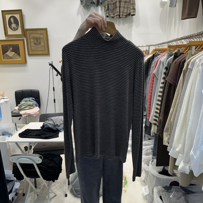 MODS-Q東大門㊣實拍女士新款休閑熱賣25秋冬時尚推薦長袖T恤MODS-Q長袖T恤圖色3棕色