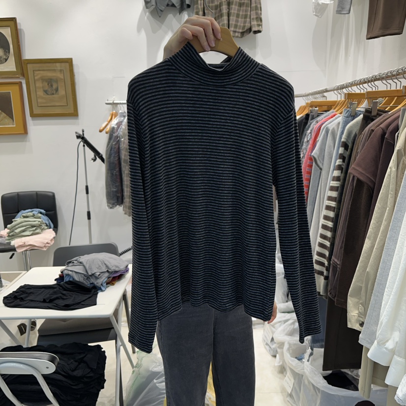 MODS-Q東大門㊣實拍女士新款休閑熱賣25秋冬時尚推薦長袖T恤MODS-Q長袖T恤圖色4黑色