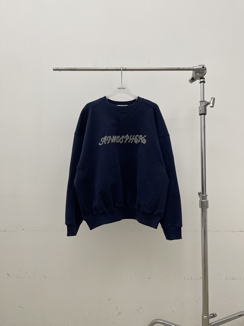 ATMOSPHERE韓國直郵㊣女裝新品25秋冬時尚休閑職業推薦衛衣ATMOSPHERE/BLING衛衣圖色3藏藍