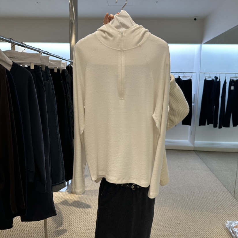 ARTISANAL韓國代購㊣女裝新品休閑25秋冬職業長袖T恤羊毛帽ARTISANAL長袖T恤圖色1