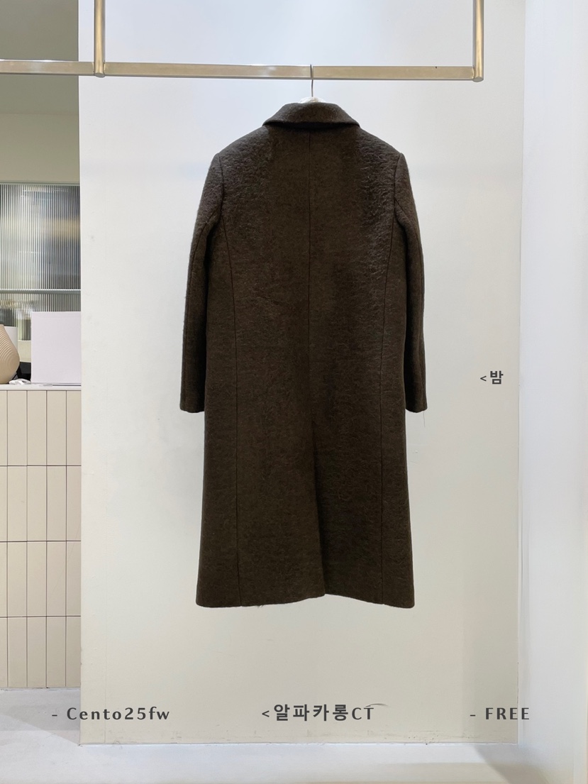 CENTO韓國代購㊣女裝新款熱賣真品人氣25秋冬中長款大衣羊駝CENTO中長款大衣