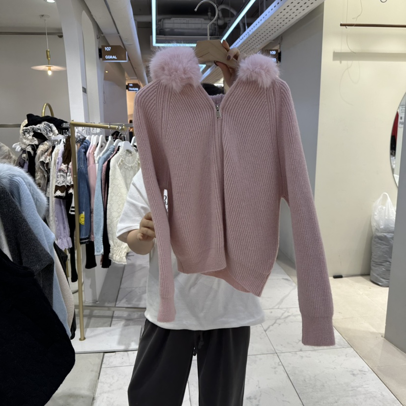 HARU-Q韓國直郵㊣女士新款人氣熱賣推薦時尚休閑職業毛衣拉鏈HARU-Q毛衣圖色3