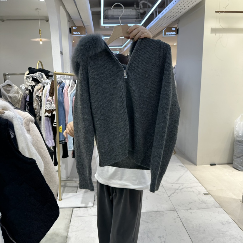 HARU-Q韓國直郵㊣女士新款人氣熱賣推薦時尚休閑職業毛衣拉鏈HARU-Q毛衣圖色4