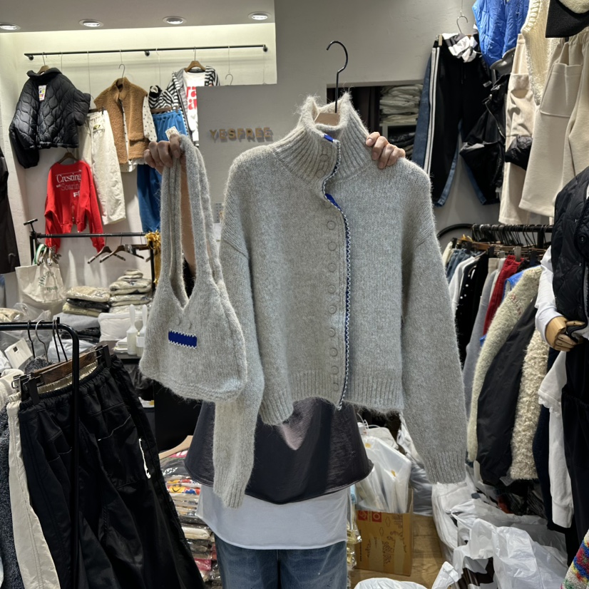 YESFREE東大門㊣代購女裝新品時尚休閑熱賣毛衣含包套裝高領YESFREE毛衣圖色3