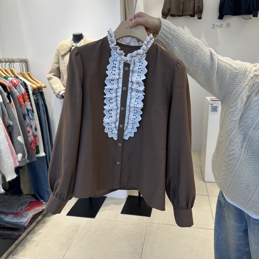 2nd B-S韓國直郵㊣女士新款休閑真品人氣熱賣25秋冬襯衫蕾絲衫2nd B-S襯衫/蕾絲衫圖色2