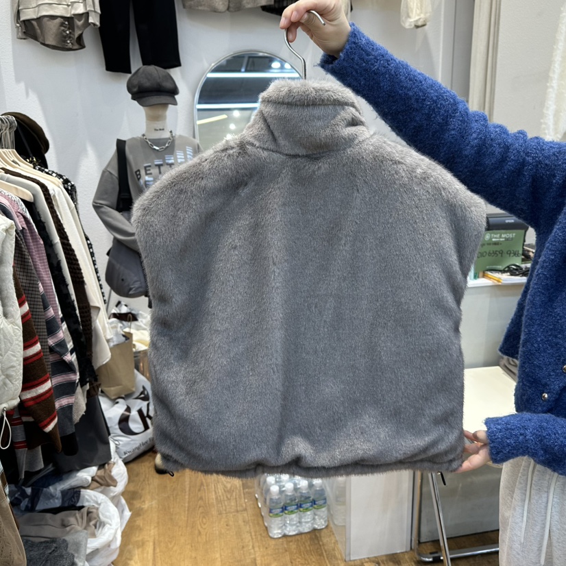 THE MOST-Q韓國代購㊣女士新款25秋冬真品馬甲兩面穿雙面THE MOST馬甲