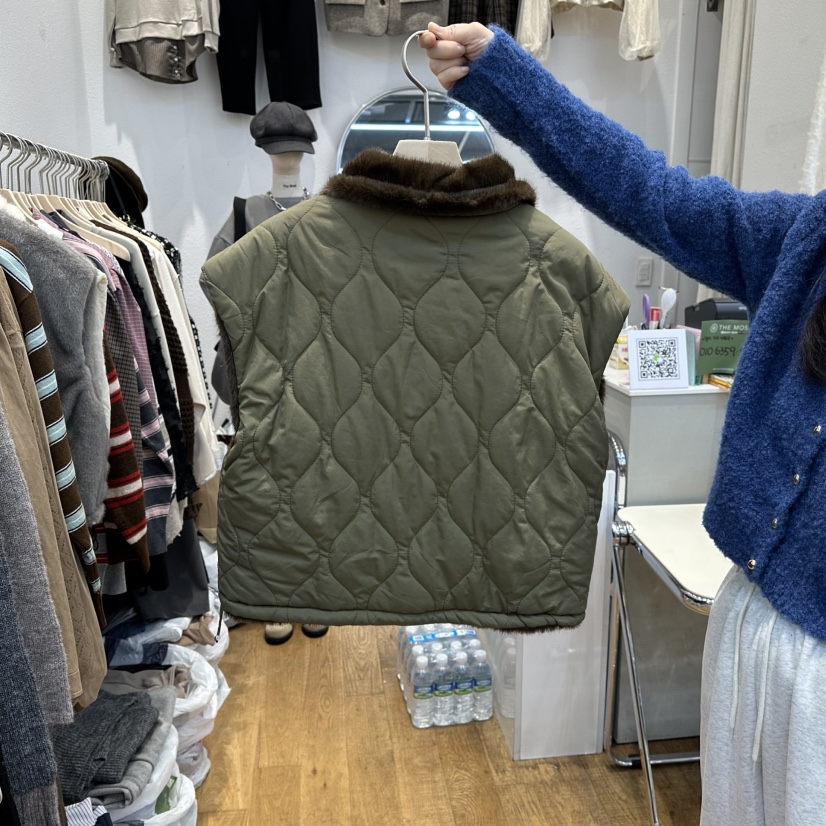 THE MOST-Q韓國代購㊣女士新款25秋冬真品馬甲兩面穿雙面THE MOST馬甲