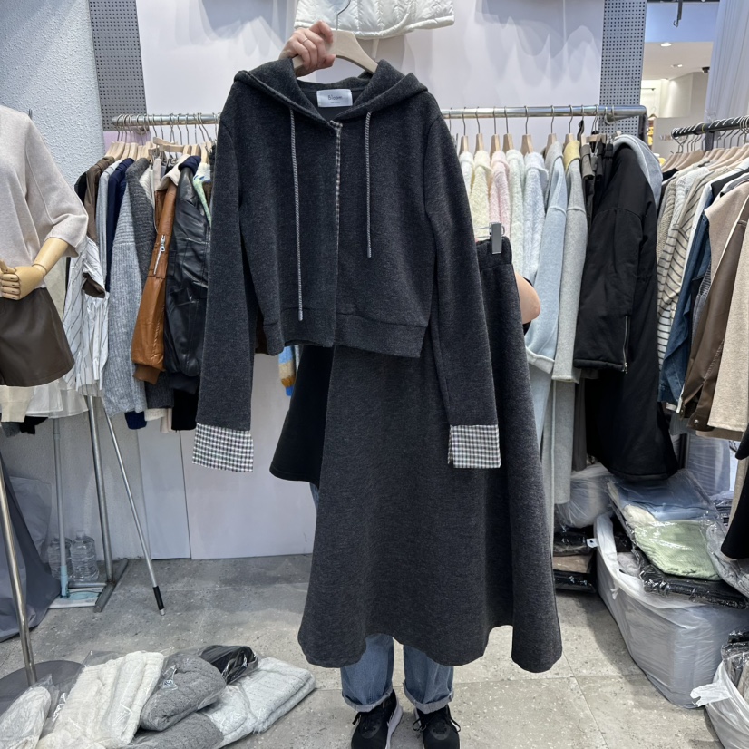 BLOOM東大門㊣代購女裝新品人氣職業套裝兩件套套裝格子開衫BLOOM-Q套裝圖色2