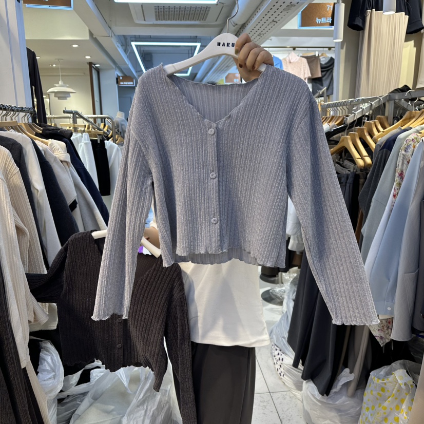 HARU-Q韓國代購㊣女士新品真品人氣25秋冬休閑時尚針織衫開衫HARU-Q針織衫圖色2