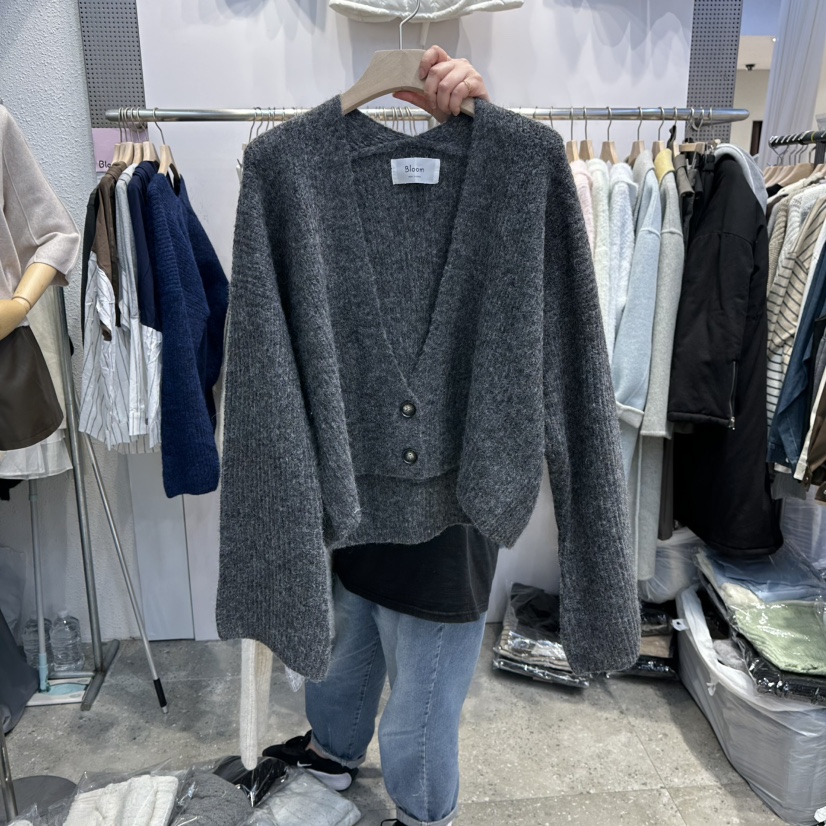 BLOOM韓國直郵㊣女士新品推薦時尚職業真品熱賣針織衫短款開衫BLOOM-Q針織衫圖色2