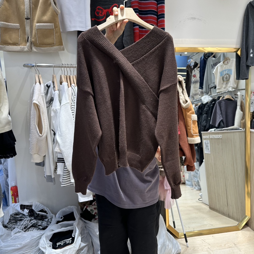 UNDERSTAR_VINTAGE韓國直郵㊣女士新款推薦熱賣職業針織衫V領UNDERSTAR_VINTAGE針織衫