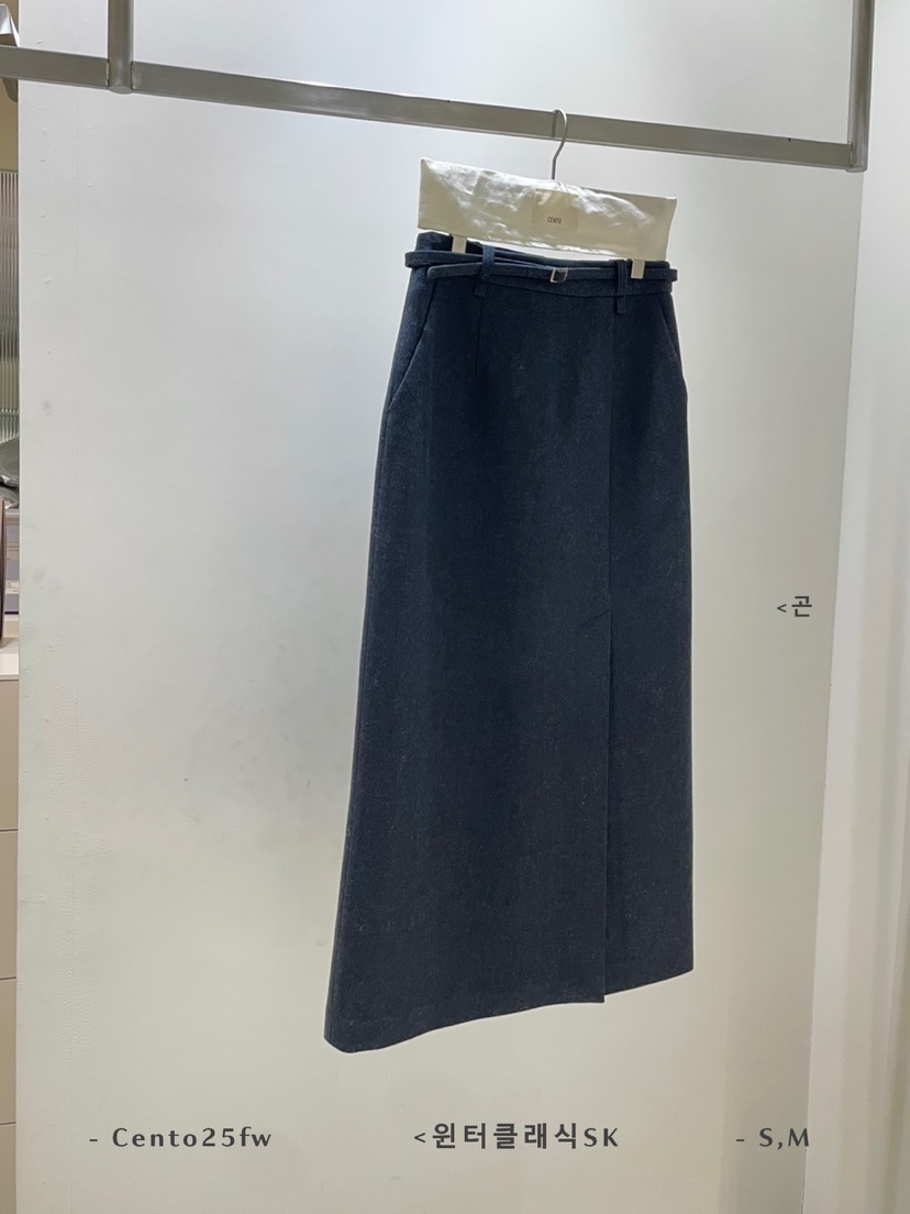 CENTO東大門㊣實拍女士新款人氣推薦時尚休閑熱賣長裙含腰帶CENTO長裙圖色3深藍色