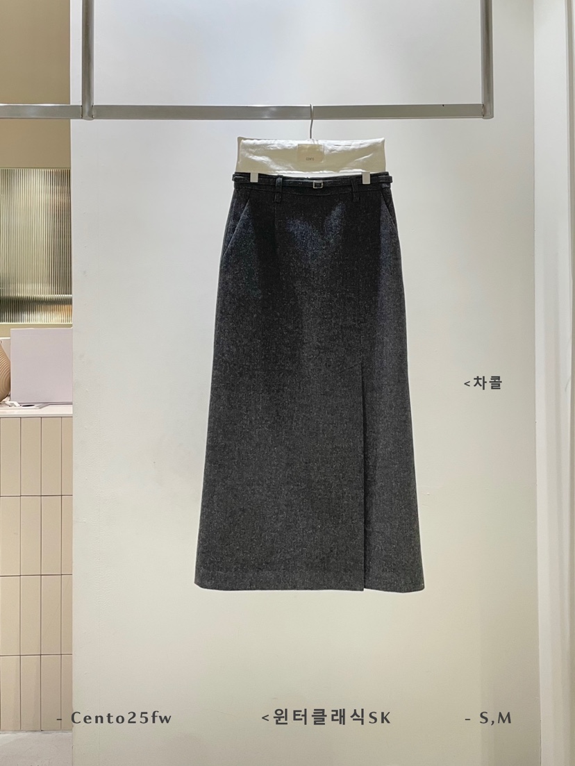 CENTO東大門㊣實拍女士新款人氣推薦時尚休閑熱賣長裙含腰帶CENTO長裙圖色4墨色