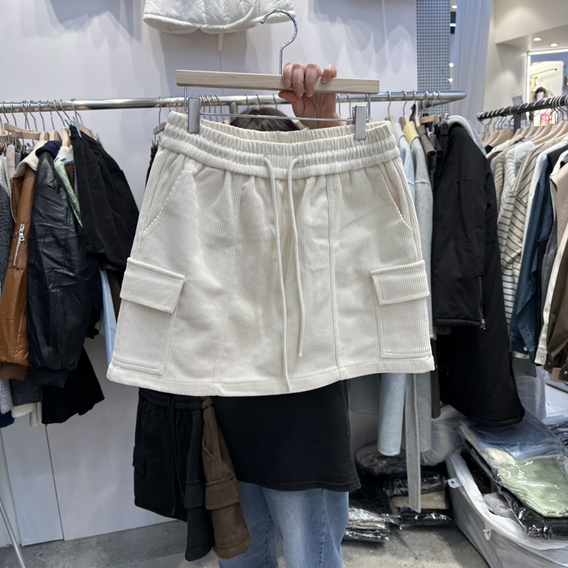 BLOOM韓國代購㊣女士新款熱賣25秋冬職業休閑真品裙褲燈芯絨BLOOM-Q裙褲圖色1