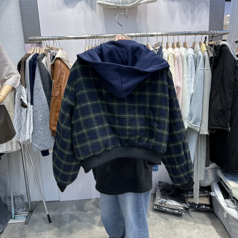 BLOOM東大門㊣代購女士新品推薦休閑熱賣夾克里外穿格紋雙面BLOOM-Q夾克