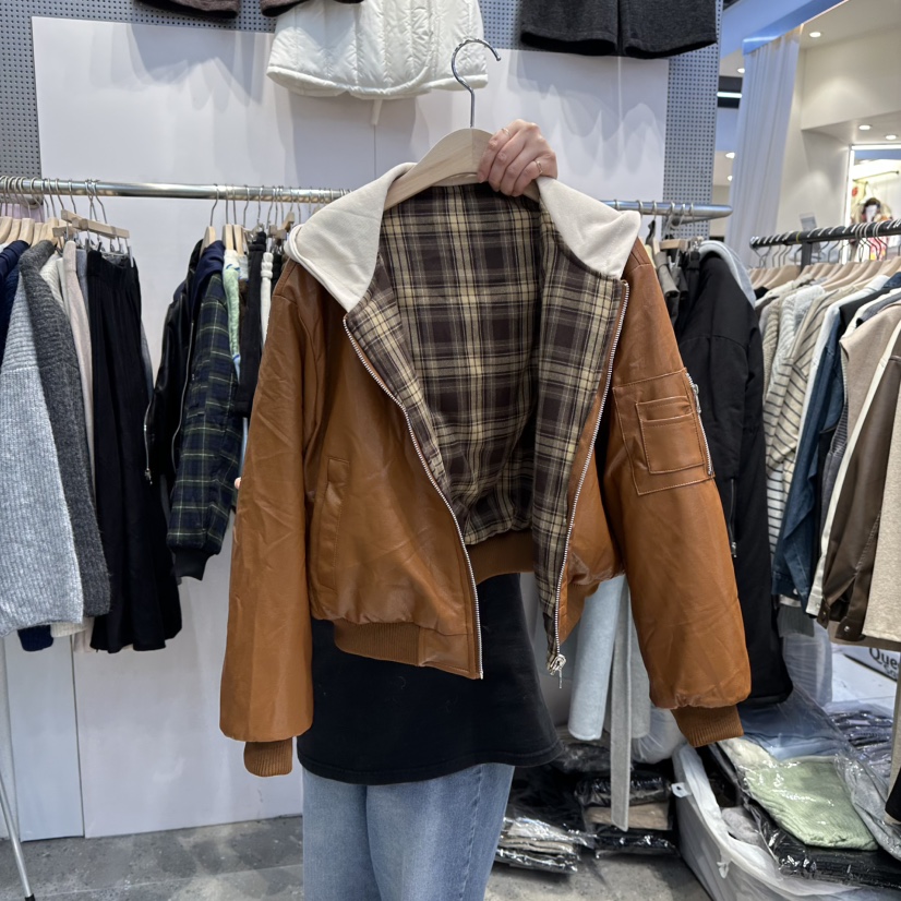 BLOOM東大門㊣代購女士新品推薦休閑熱賣夾克里外穿格紋雙面BLOOM-Q夾克