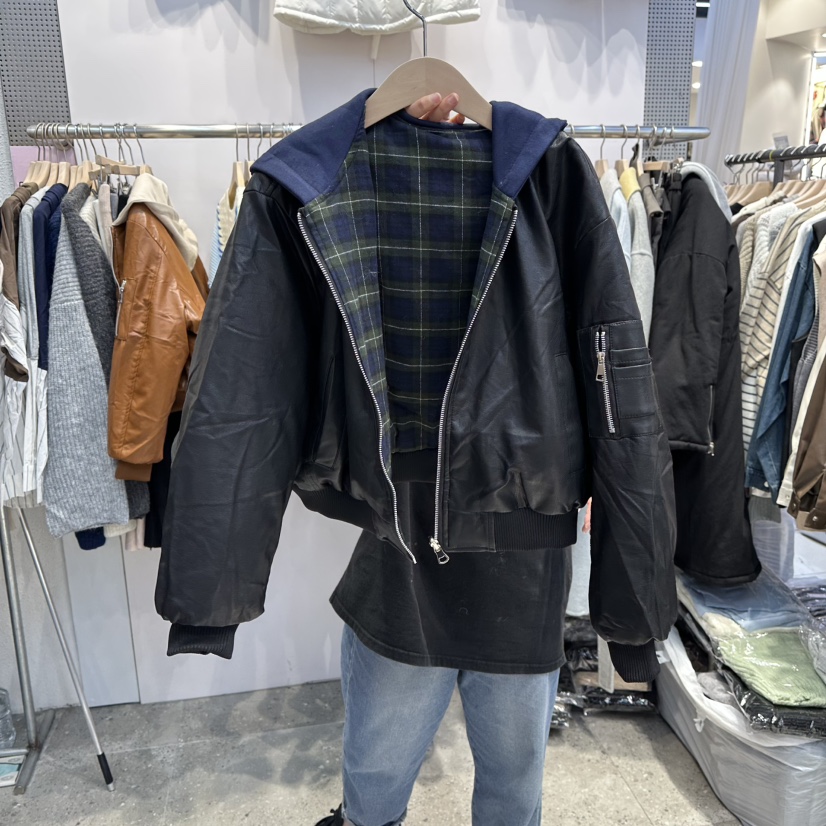 BLOOM東大門㊣代購女士新品推薦休閑熱賣夾克里外穿格紋雙面BLOOM-Q夾克