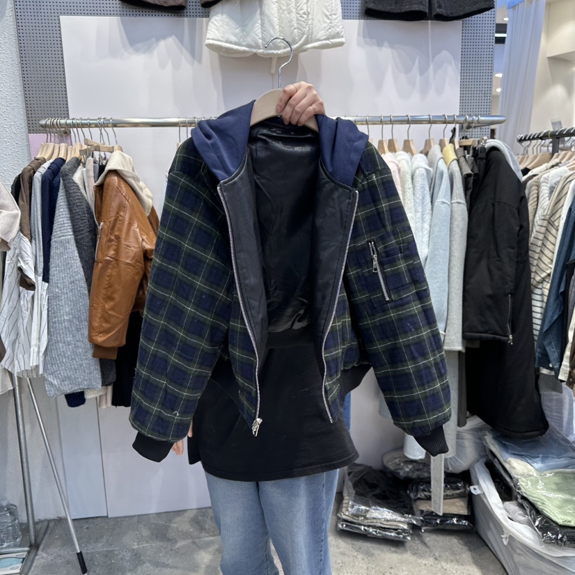 BLOOM東大門㊣代購女士新品推薦休閑熱賣夾克里外穿格紋雙面BLOOM-Q夾克圖色2