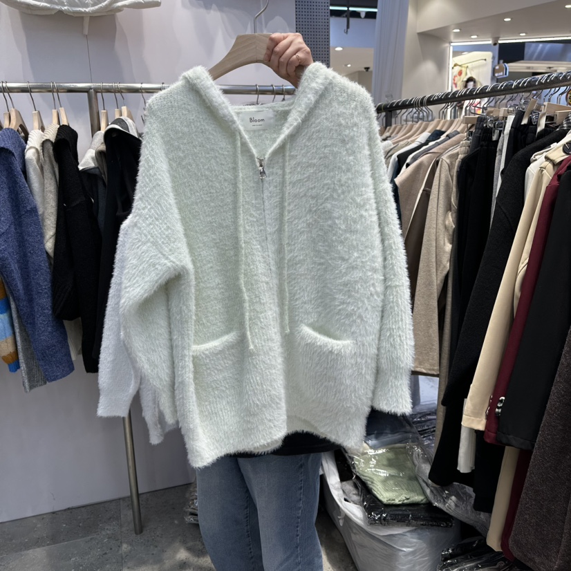 BLOOM韓國直郵㊣女士新款25秋冬熱賣時尚職業休閑針織衫拉鏈BLOOM-Q針織衫圖色4