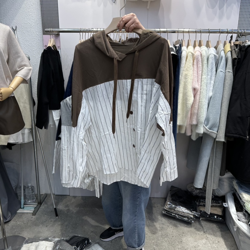 BLOOM韓國直郵㊣女裝新款推薦時尚熱賣真品職業襯衫蕾絲衫連帽BLOOM-Q襯衫/蕾絲衫圖色3