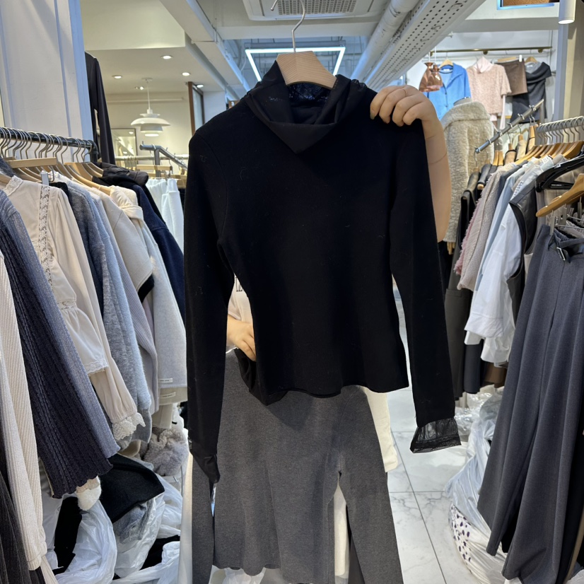 HARU-Q東大門㊣直郵女士新款熱賣時尚推薦真品長袖T恤網眼HARU-Q長袖T恤圖色3黑色