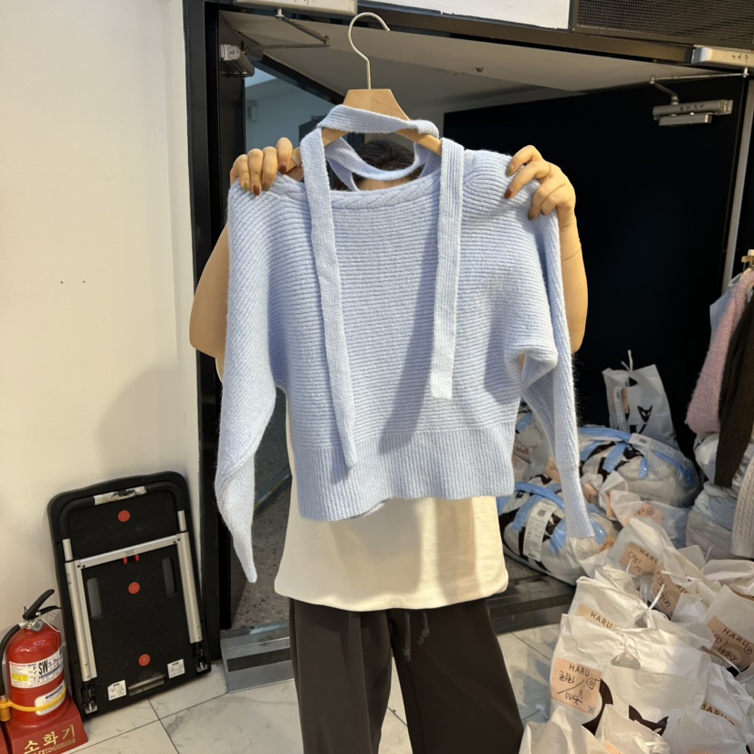 HARU-Q韓國直郵㊣女裝新款時尚人氣真品職業熱賣毛衣含圍巾HARU-Q毛衣圖色2