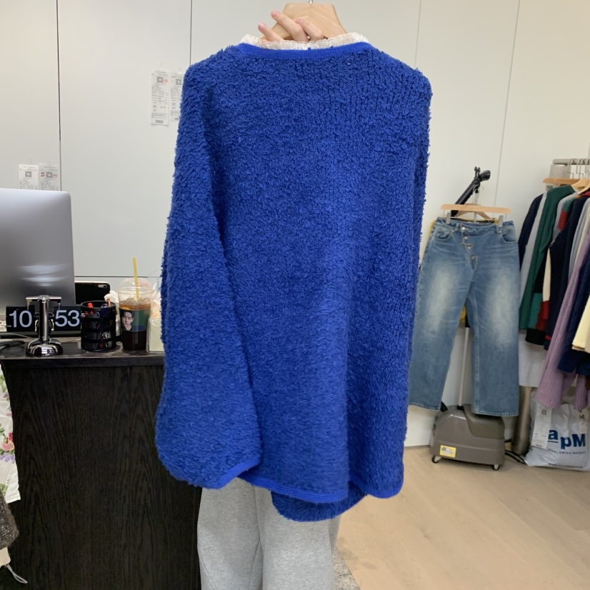 DOHWAJI韓國代購㊣女士新款熱賣25秋冬人氣毛衣開襟衫羊毛蕾絲DOHWAJI毛衣