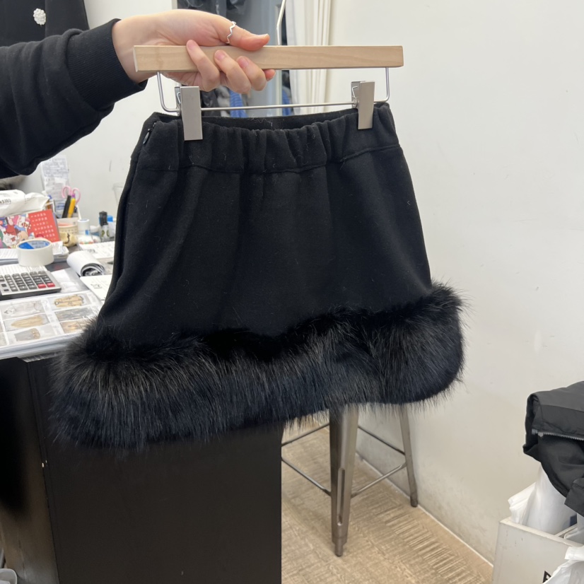 BEEN-A韓國直郵㊣女裝新款熱賣職業休閑25秋冬真品短裙皮草BEEN-A短裙