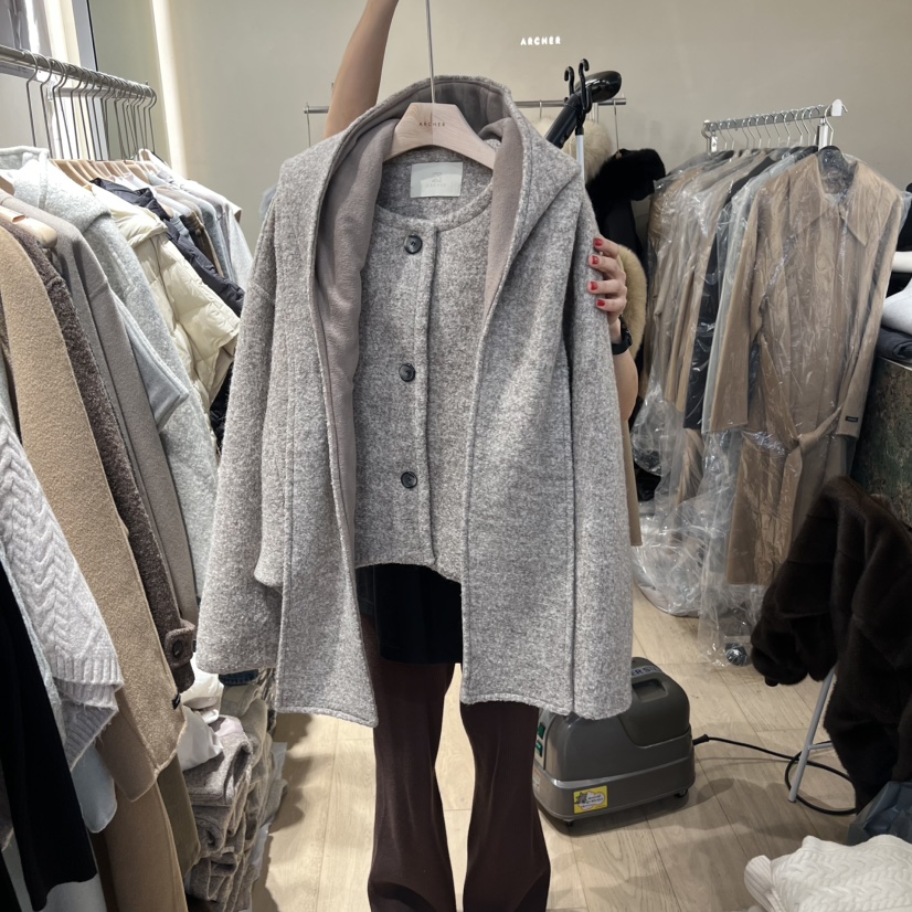 ARCHER東大門㊣代購女裝新品熱賣推薦25秋冬套裝含帽子羊毛連帽ARCHER套裝