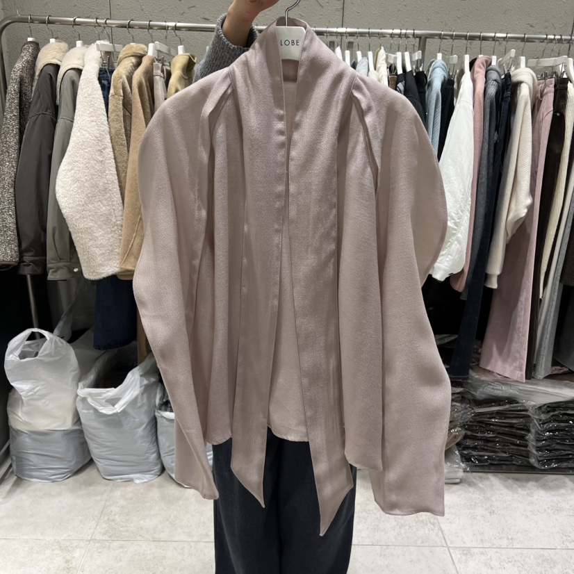 BRONZE東大門㊣實拍女士新款推薦25秋冬時尚熱賣襯衫蕾絲衫BRONZE襯衫/蕾絲衫圖色2