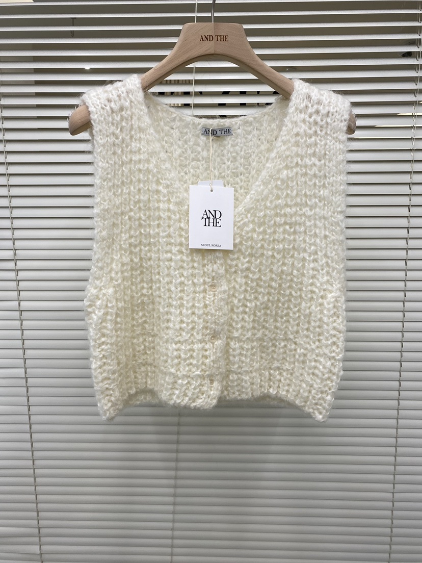 AND THE韓國代購㊣女士新款推薦熱賣真品休閑職業25秋冬馬甲AND THE馬甲圖色1