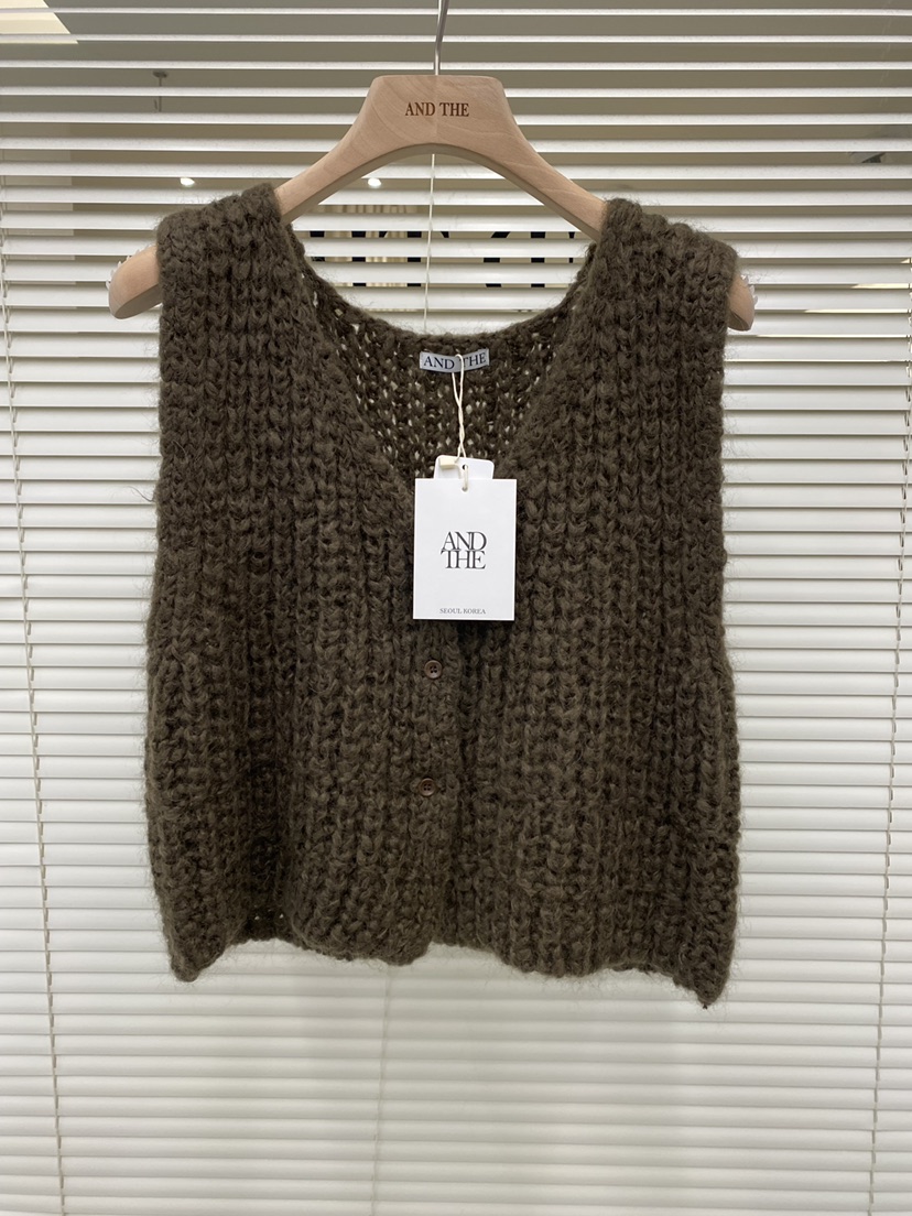 AND THE韓國代購㊣女士新款推薦熱賣真品休閑職業25秋冬馬甲AND THE馬甲圖色2