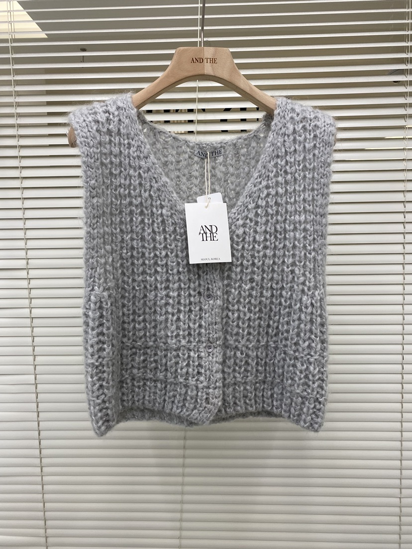 AND THE韓國代購㊣女士新款推薦熱賣真品休閑職業25秋冬馬甲AND THE馬甲圖色3