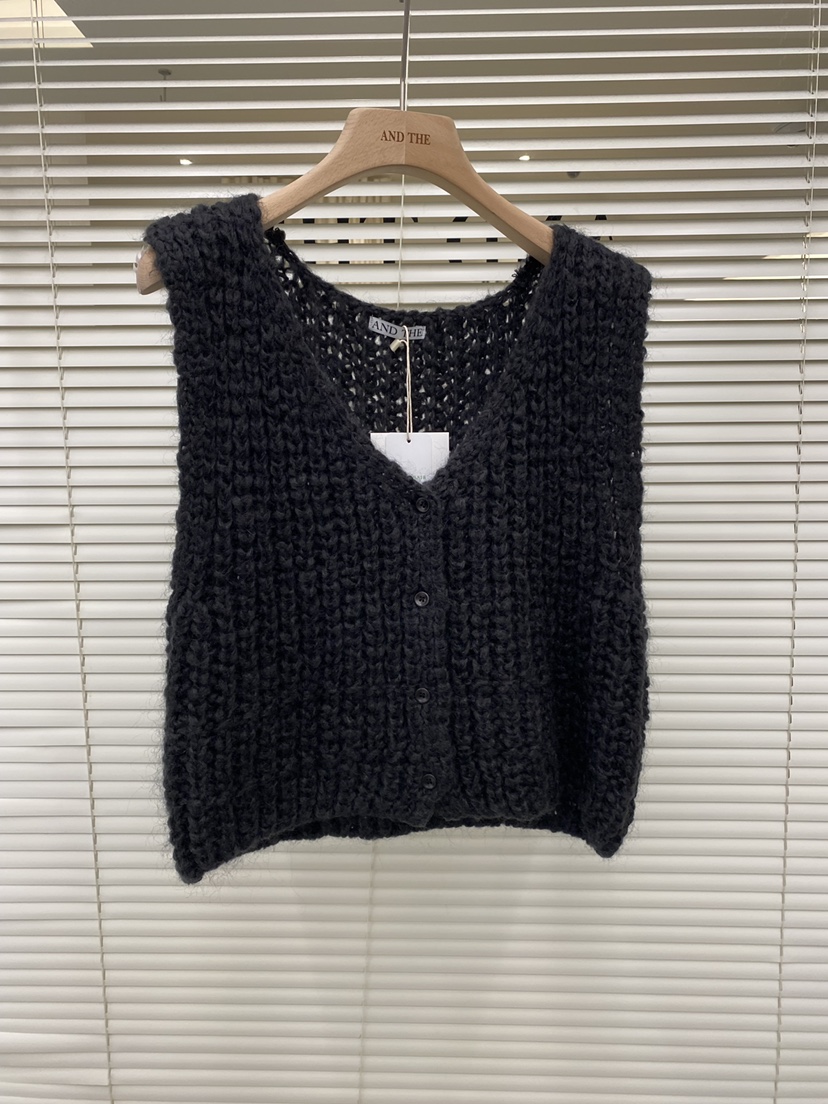 AND THE韓國代購㊣女士新款推薦熱賣真品休閑職業25秋冬馬甲AND THE馬甲圖色4