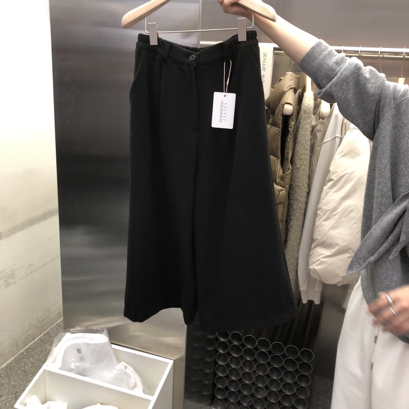 VELVET UNDERGROUND韓國代購㊣女士新品休閑人氣休閑褲羊毛VELVET UNDERGROUND休閑褲圖色2