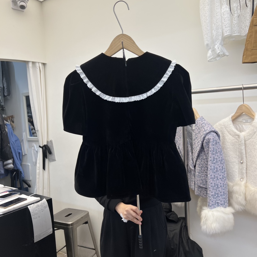 BEEN-A韓國直郵㊣女裝新品推薦職業時尚熱賣襯衫蕾絲衫褶裥BEEN-A襯衫/蕾絲衫