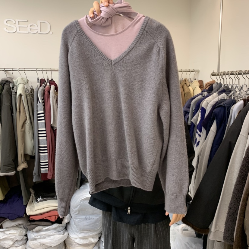 LEESEED-A東大門㊣實拍女士新品休閑25秋冬真品毛衣不含內搭SEeD/LEESEED毛衣圖色2
