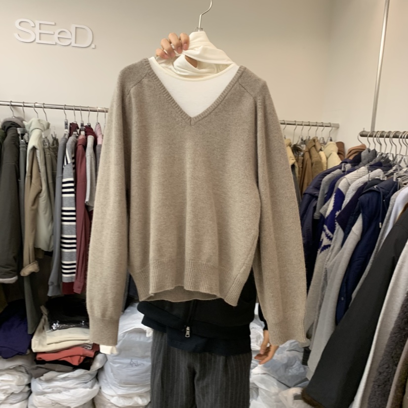 LEESEED-A東大門㊣實拍女士新品休閑25秋冬真品毛衣不含內搭SEeD/LEESEED毛衣圖色3